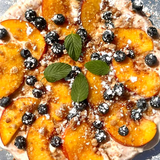 Peaches And Berry Dessert Pizza